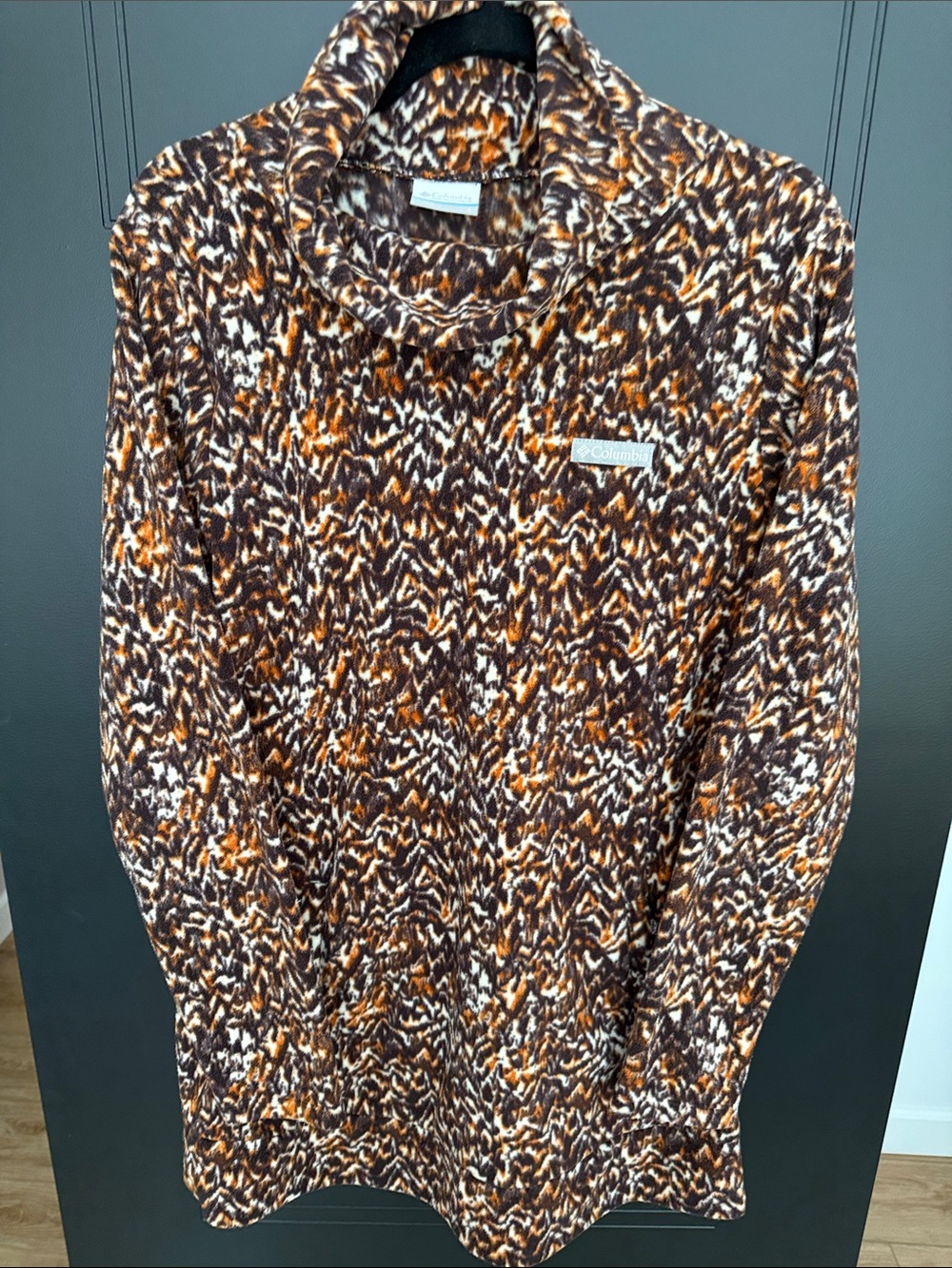 Women’s Columbia Brown, Orange & Cream Marled Turtleneck fleece Sweater